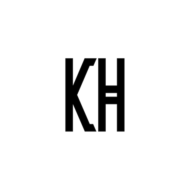 KH monograma logotipo diseño carta texto nombre símbolo monocromo logotipo alfabeto carácter simple logotipo
