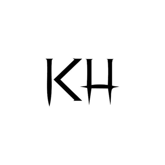 KH monograma logotipo diseño carta texto nombre símbolo monocromo logotipo alfabeto carácter simple logotipo