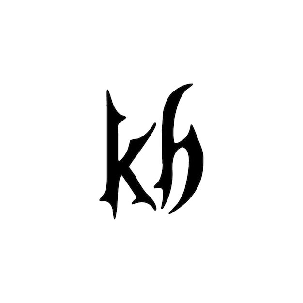 KH monograma logotipo diseño carta texto nombre símbolo monocromo logotipo alfabeto carácter simple logotipo
