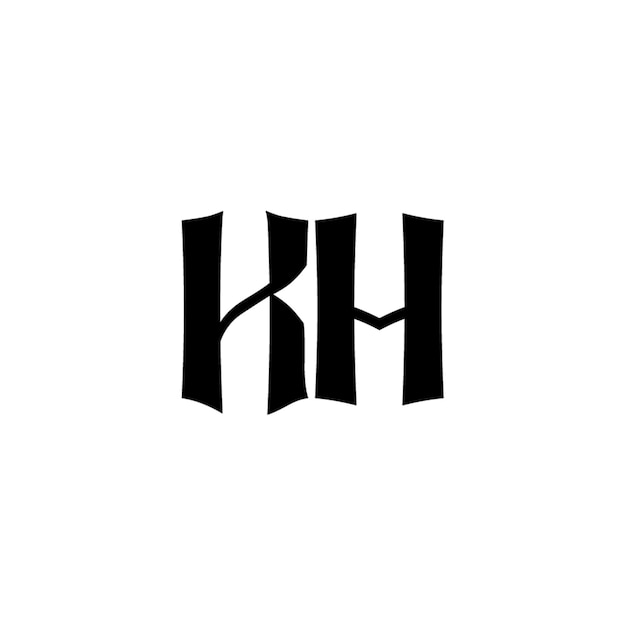 KH monograma logotipo diseño carta texto nombre símbolo monocromo logotipo alfabeto carácter simple logotipo