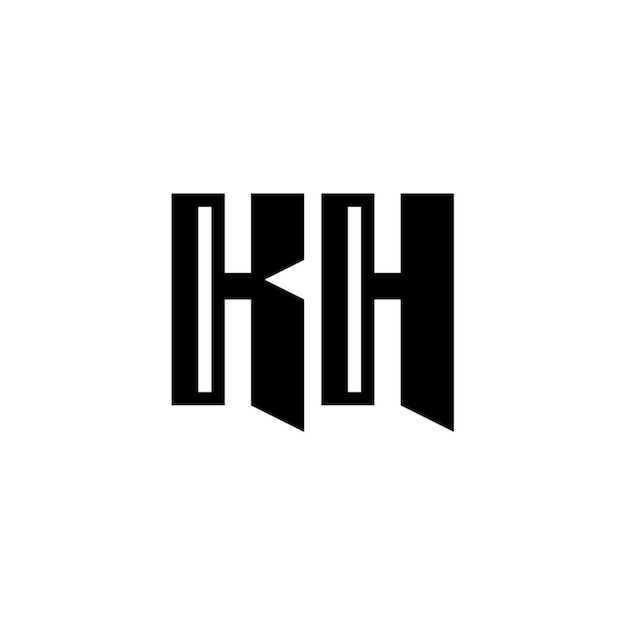KH monograma logotipo diseño carta texto nombre símbolo monocromo logotipo alfabeto carácter simple logotipo