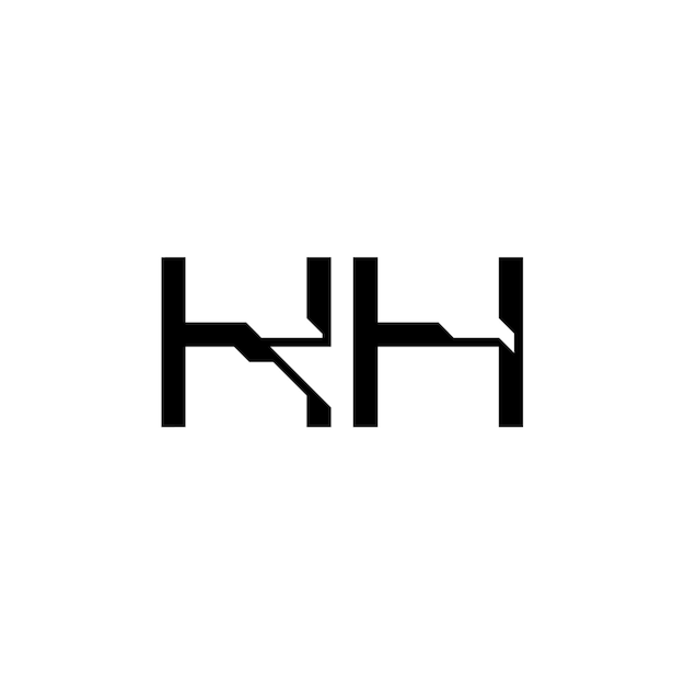 KH monograma logotipo diseño carta texto nombre símbolo monocromo logotipo alfabeto carácter simple logotipo