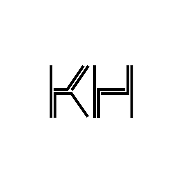 KH monograma logotipo diseño carta texto nombre símbolo monocromo logotipo alfabeto carácter simple logotipo