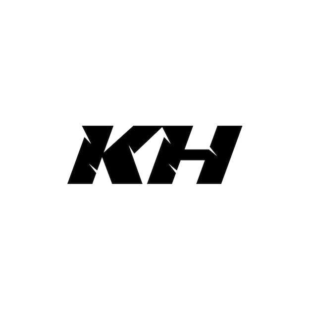 KH monograma logotipo diseño carta texto nombre símbolo monocromo logotipo alfabeto carácter simple logotipo