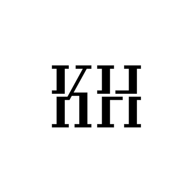 KH monograma logotipo diseño carta texto nombre símbolo monocromo logotipo alfabeto carácter simple logotipo