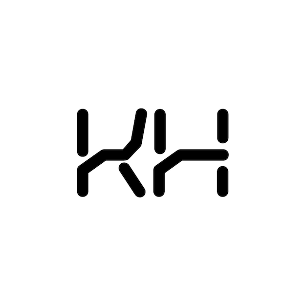 KH monograma logotipo diseño carta texto nombre símbolo monocromo logotipo alfabeto carácter simple logotipo