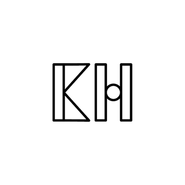 KH monograma logotipo diseño carta texto nombre símbolo monocromo logotipo alfabeto carácter simple logotipo