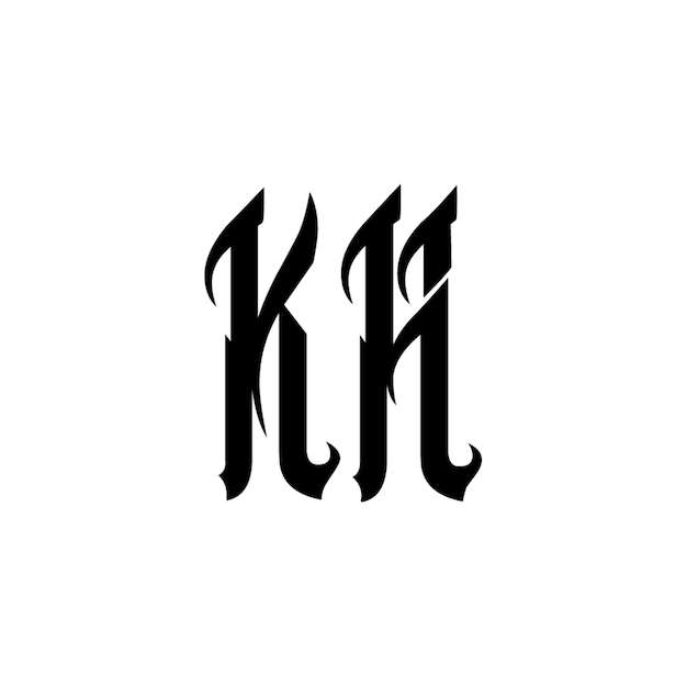 KH monograma logotipo diseño carta texto nombre símbolo monocromo logotipo alfabeto carácter simple logotipo