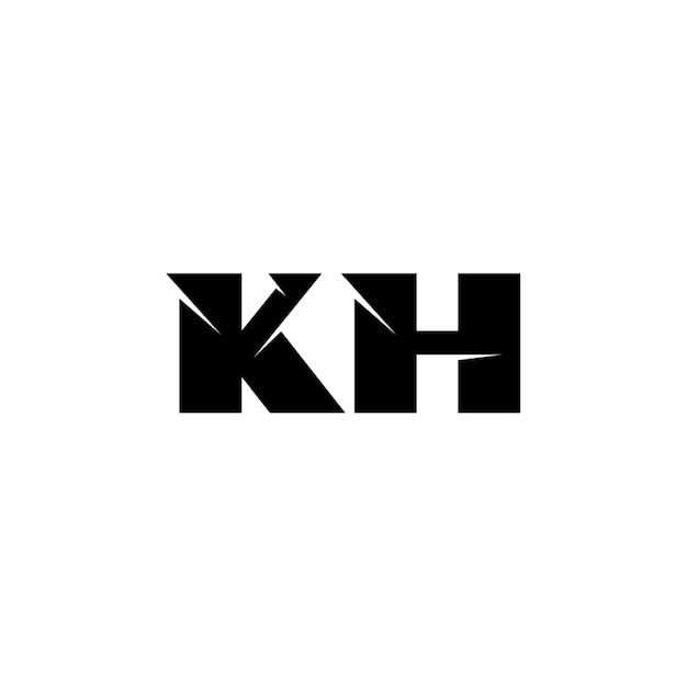 KH monograma logotipo diseño carta texto nombre símbolo monocromo logotipo alfabeto carácter simple logotipo