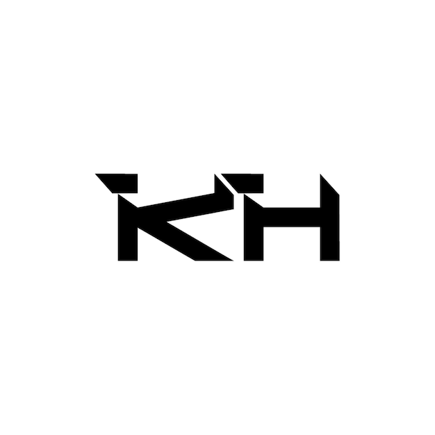 KH monograma logotipo diseño carta texto nombre símbolo monocromo logotipo alfabeto carácter simple logotipo