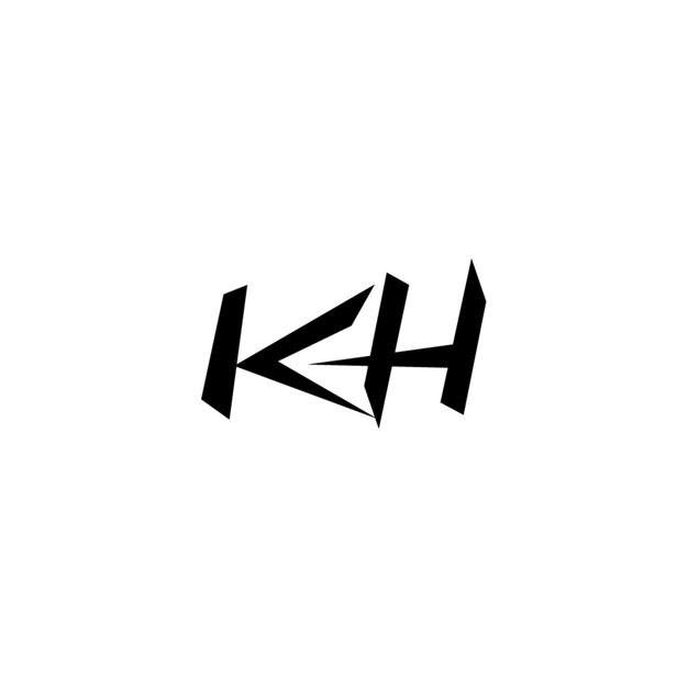 KH monograma logotipo diseño carta texto nombre símbolo monocromo logotipo alfabeto carácter simple logotipo