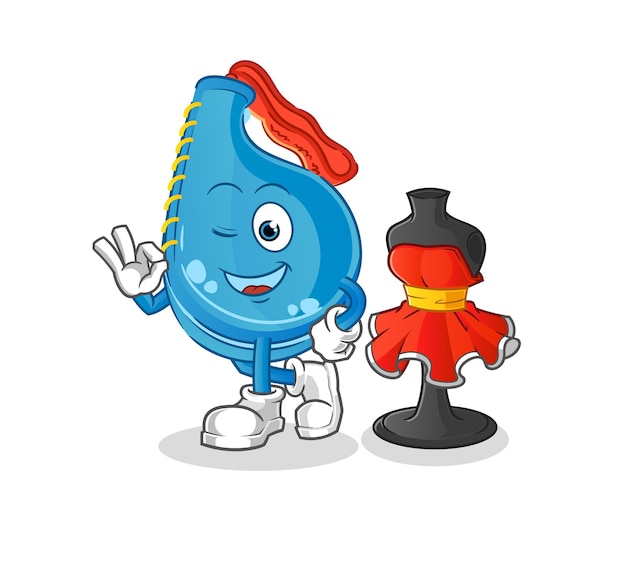 Kick pad diseñador de moda vector personaje de dibujos animados