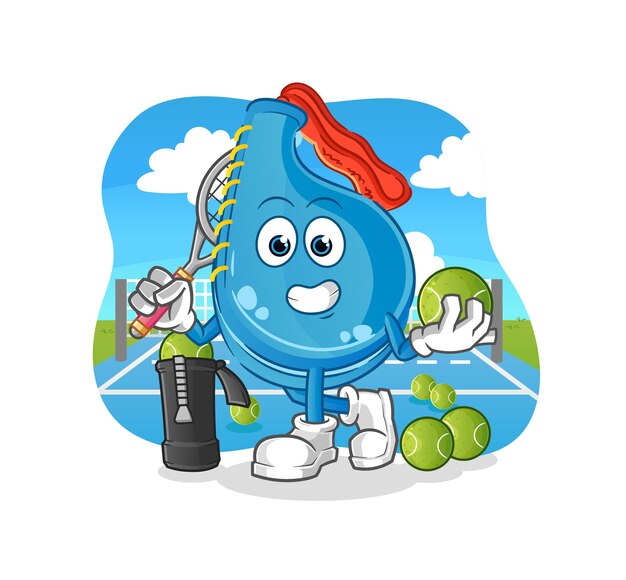 Kick pad juega tenis ilustración. vector de personaje