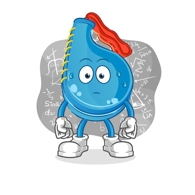 Kick pad pensando duro vector. personaje animado