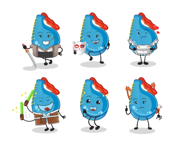 Kick pad personaje del grupo cultural japonés. mascota vectorial