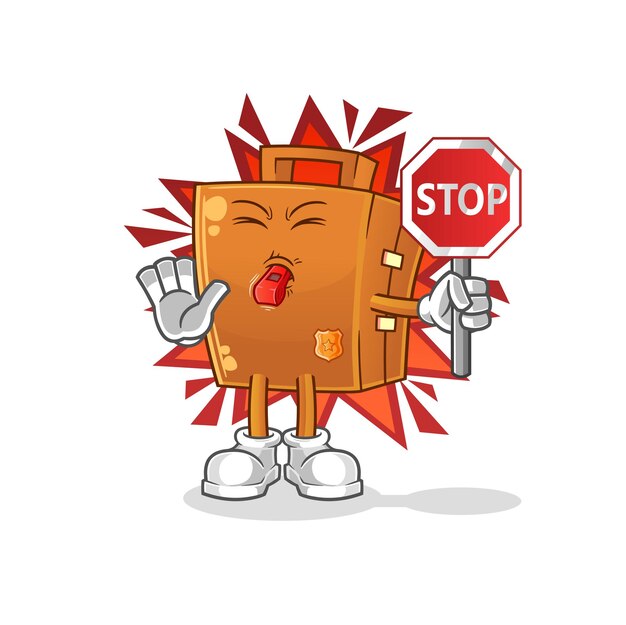 Kick pad con señal de stop. vector de mascota de dibujos animados