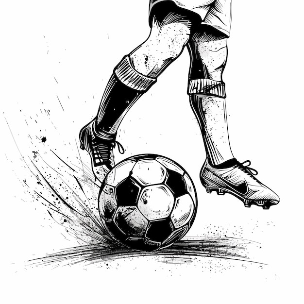 Vector kick_the_ball_soccer_vector_ilustración