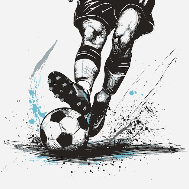 Vector kick_the_ball_soccer_vector_ilustración