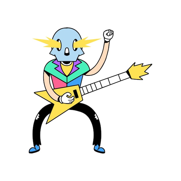 Kid cráneo tocando la guitarra