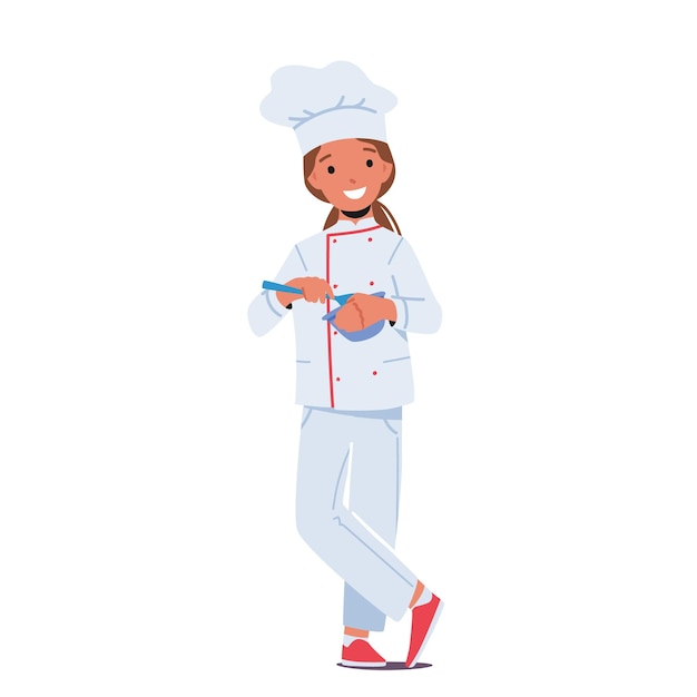 Kid Profesiones Concepto Little Girl Play Chef Cooker Carácter Lo que quiero ser cuando crezca Educación infantil