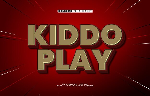 kiddo jugar efecto de texto editable con un juego y efectos de texto para niños