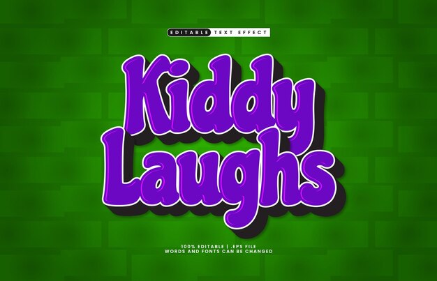 Kiddy se ríe efecto de texto editable con un estilo de texto para niños y felices