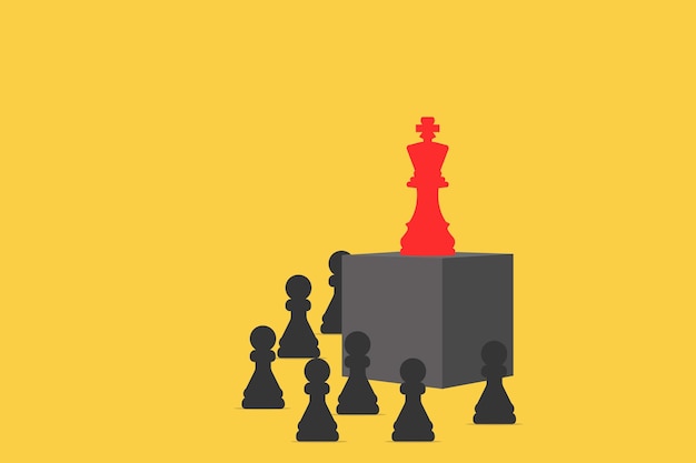 King Chess en el podio Símbolo de liderazgo