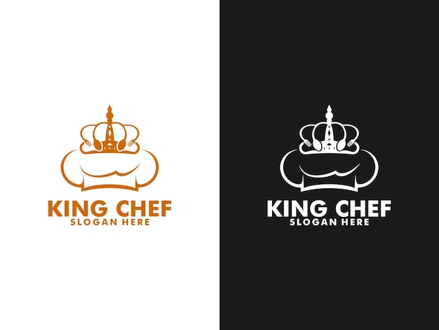 King Food Logo Crown food o Royal Food tenedor cuchillo cuchara Logo vector Diseño Ilustración