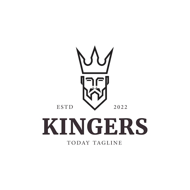 KING HEAD LINE LOGO DISEÑO ILUSTRACIÓN ICONO SÍMBOLO