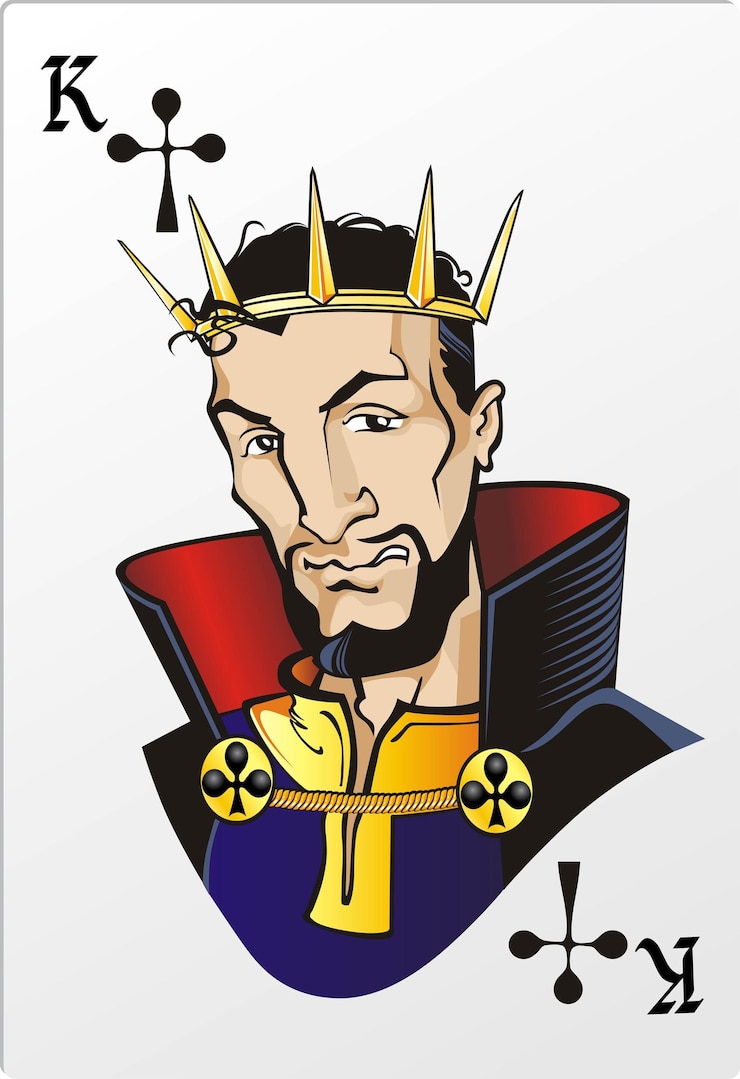 Vector king of clubs deck tarjetas gráficas románticas