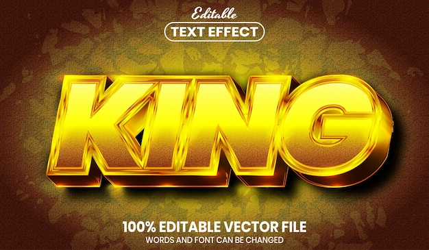 King text, efecto de texto editable de estilo de fuente
