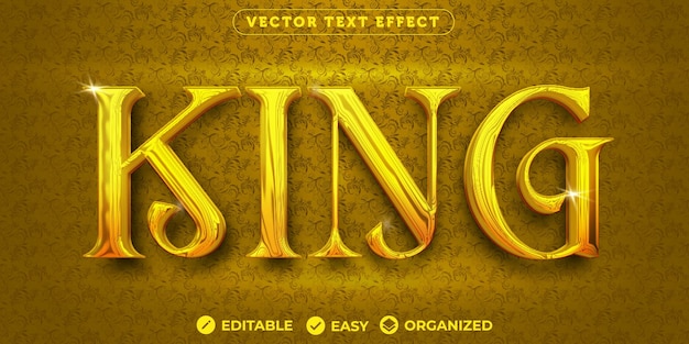 King Text EffectEfecto de texto de fuente totalmente editable