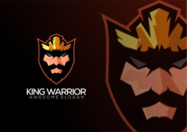 King warrior logo gaming esport diseño mascota