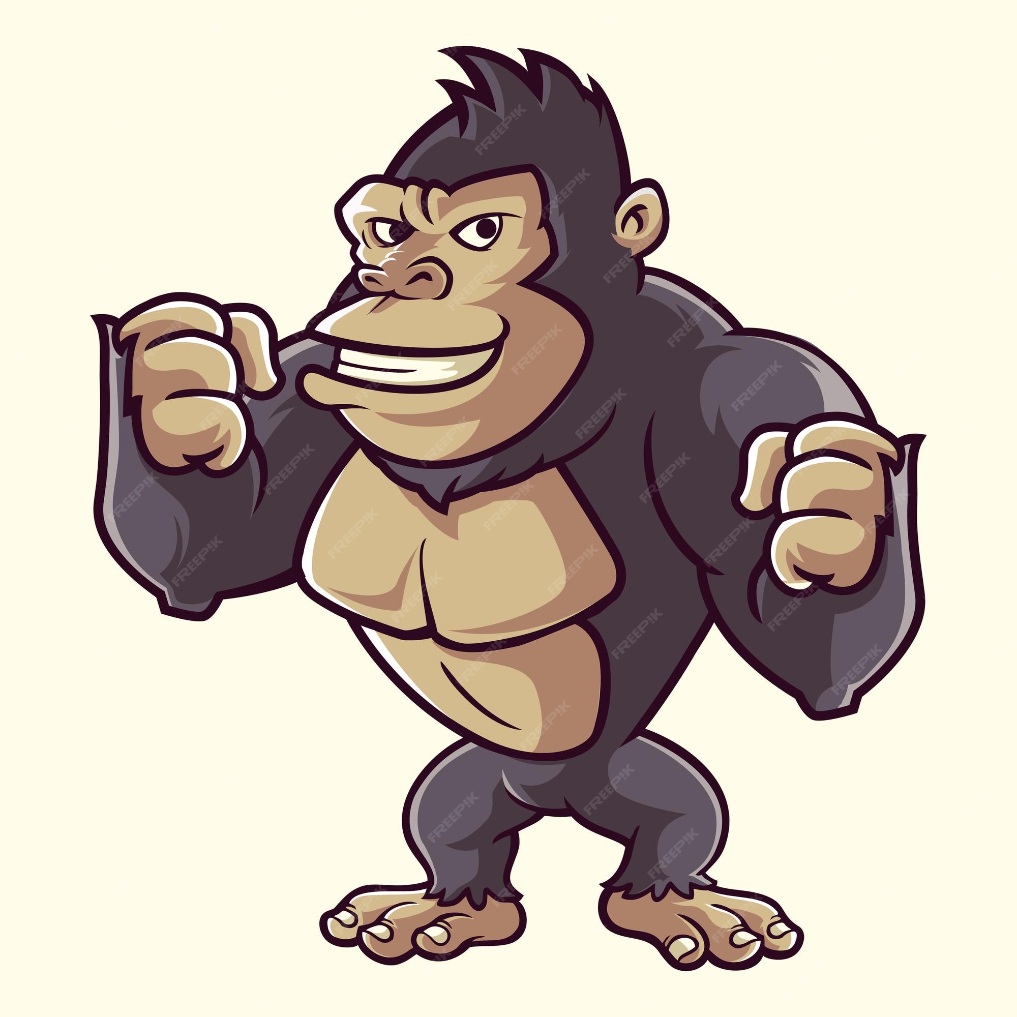 Kingkong gorilla monkey dibujos animados cute | Vector Premium