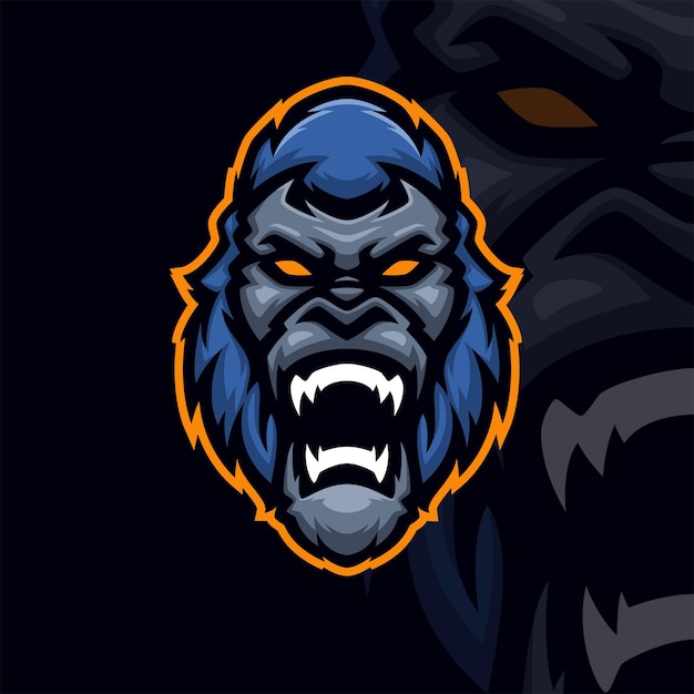 kingkong mascota logo esport premium vector