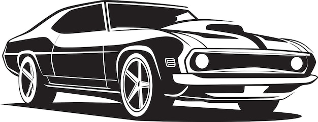 Kings Road Muscular Automóvil Americano Negro Icono del logotipo Fuerza en movimiento Automóvil Muscular Americano Vector Negro
