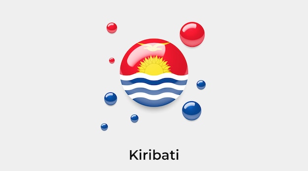 Kiribati bandera brillante burbujas icono vector ilustración