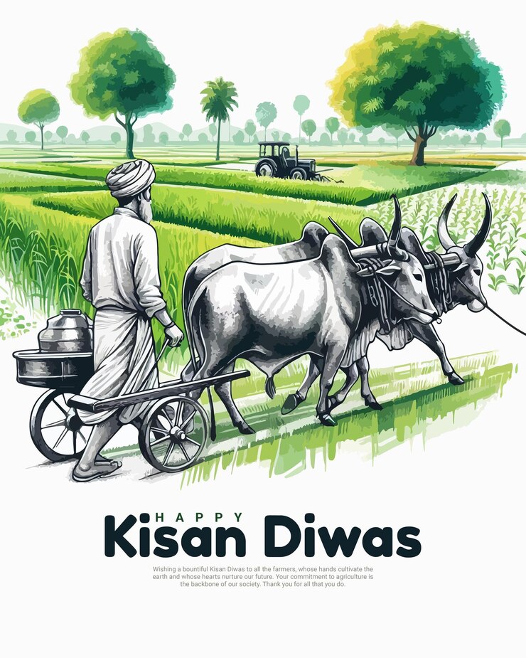 Kisan Diwas y el Día Nacional de los Agricultores con la celebración del día de Khedut en las redes sociales