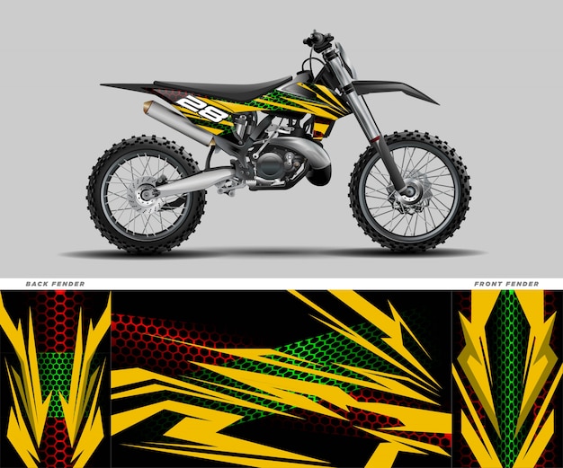 hacer los deberes desbloquear No de moda Kit de adhesivo gráfico motocross | Vector Premium