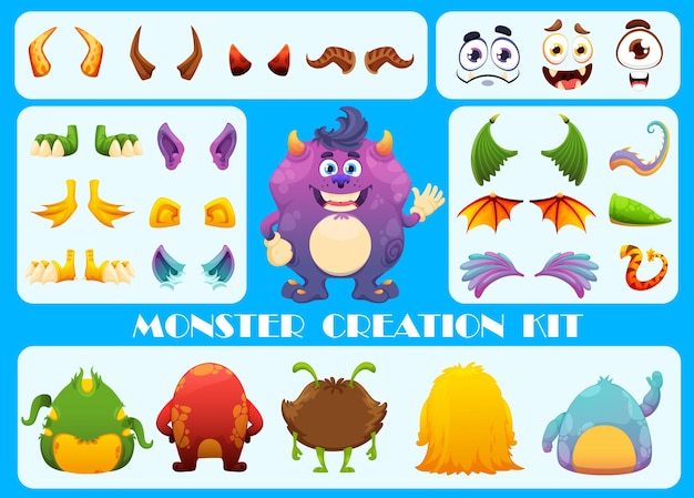 Kit de creación de monstruos constructor de personajes de dibujos animados