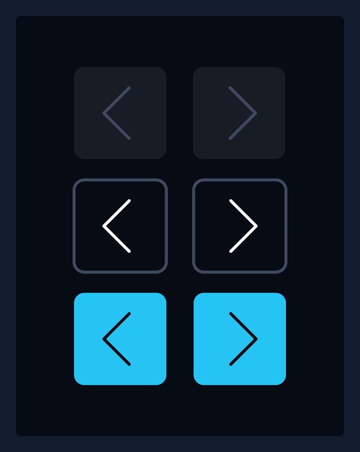 Vector kit de elementos de interfaz de usuario de flechas izquierda y derecha