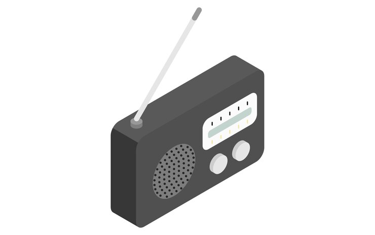 Vector el kit de emergencia de radio portátil es una ilustración isométrica simple.
