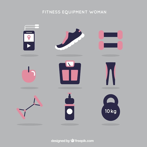 Vector kit de fitness para mujer