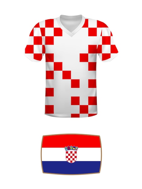 Kit de fútbol de camiseta de Croacia Torneo mundial de fútbol 2022 Camiseta nacional y bandera del equipo de fútbol