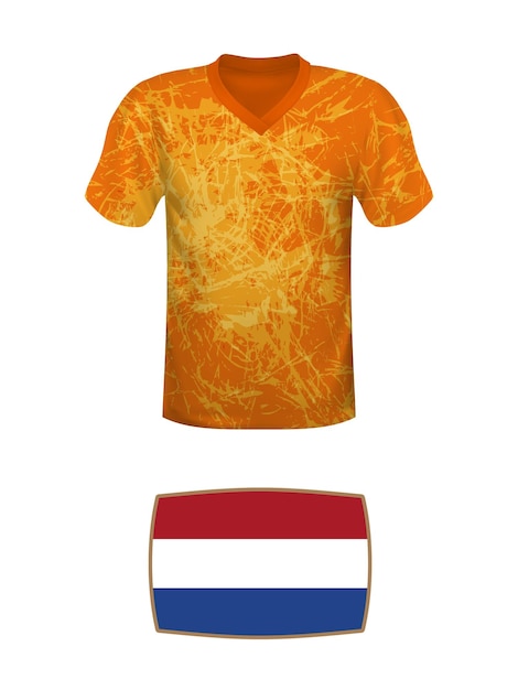 Kit de fútbol de camiseta de holanda torneo mundial de fútbol 2022 camiseta nacional y bandera de fútbol