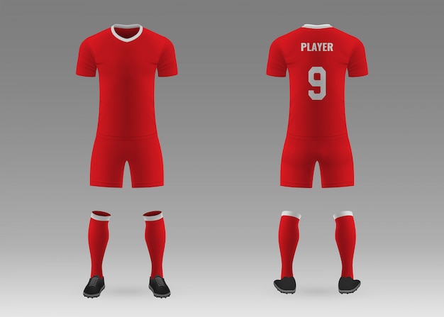 Kit de fútbol de plantilla realista 3d