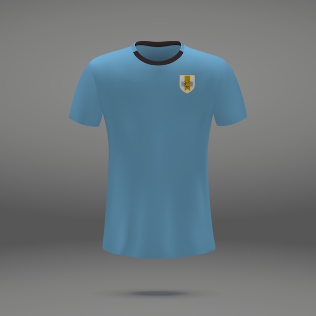 Kit de fútbol de uruguay, plantilla de camiseta para camiseta de fútbol.