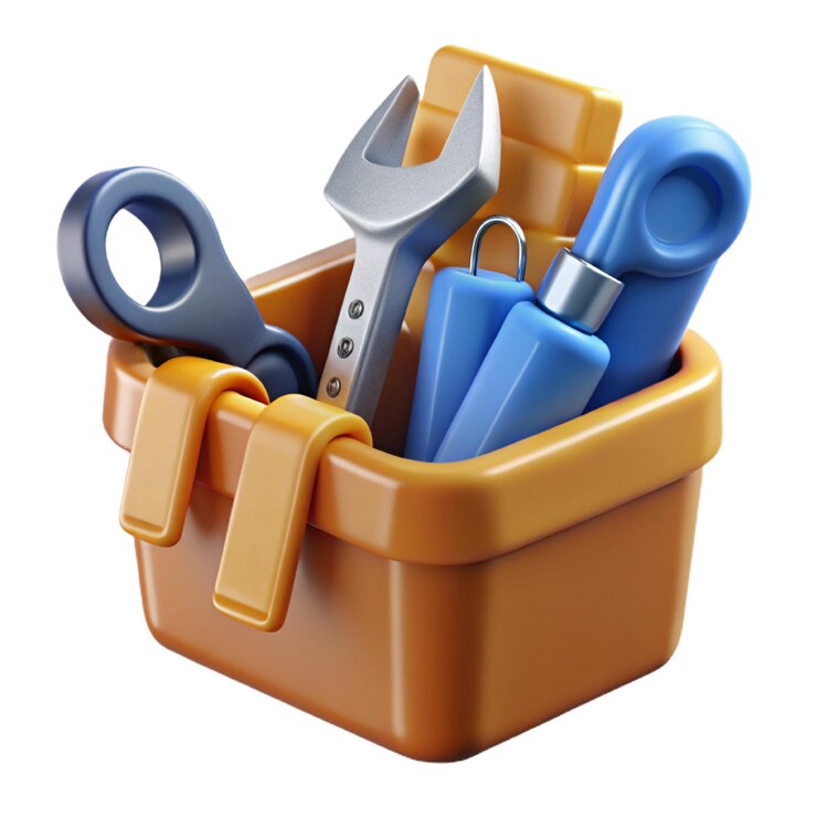 Kit de herramientas organizado en 3D
