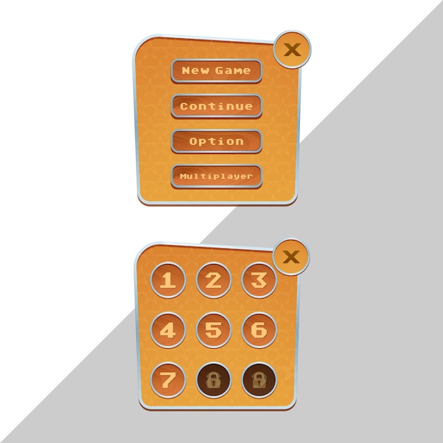Kit de interfaz de usuario de juego Conjunto de interfaz de usuario GUI para crear juegos 2D Juego informal