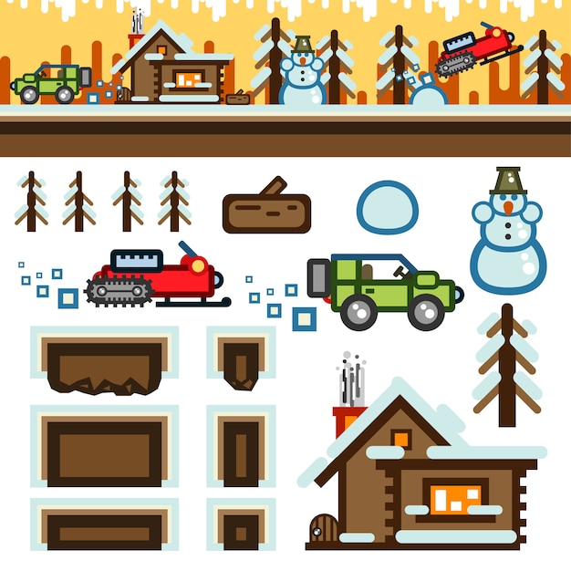 Kit de nivel de juego plano de invierno